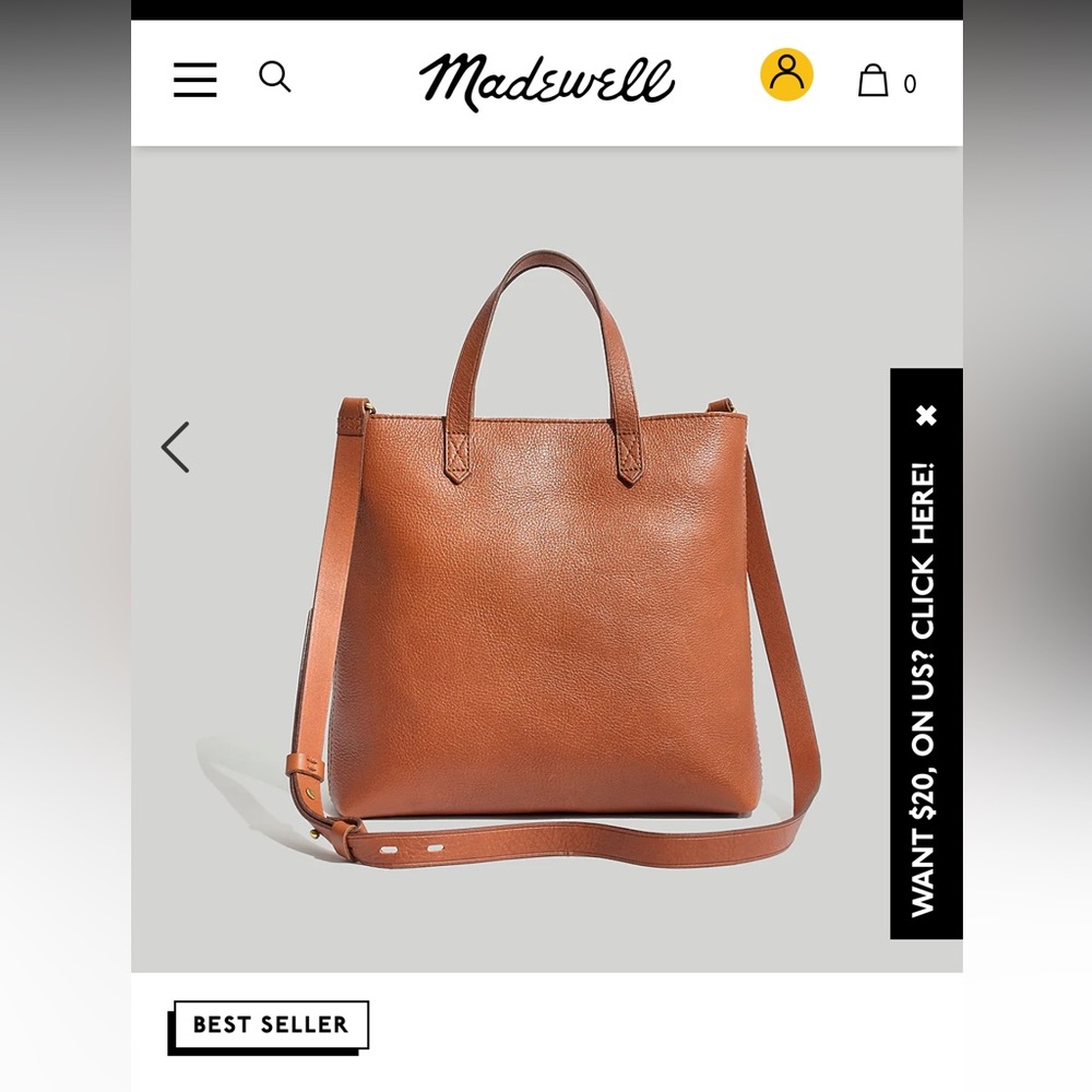 NWT Madewell zip top transport tote